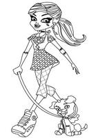 kolorowanki Frankie Stein z pieskiem watzit malowanki monster high dla dziewczynek, kolorowanka do wydruku numer  49